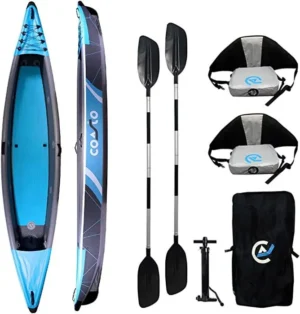 Kayak gonflable 2 places Coasto Russel - Dropstitch - Bleu - 430cm - 80cm - 200kg