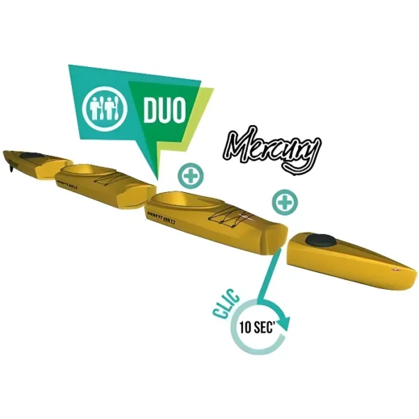 Kayak rigide modulable Mercury GTX duo - Point 65°N - Blanc - 2 places